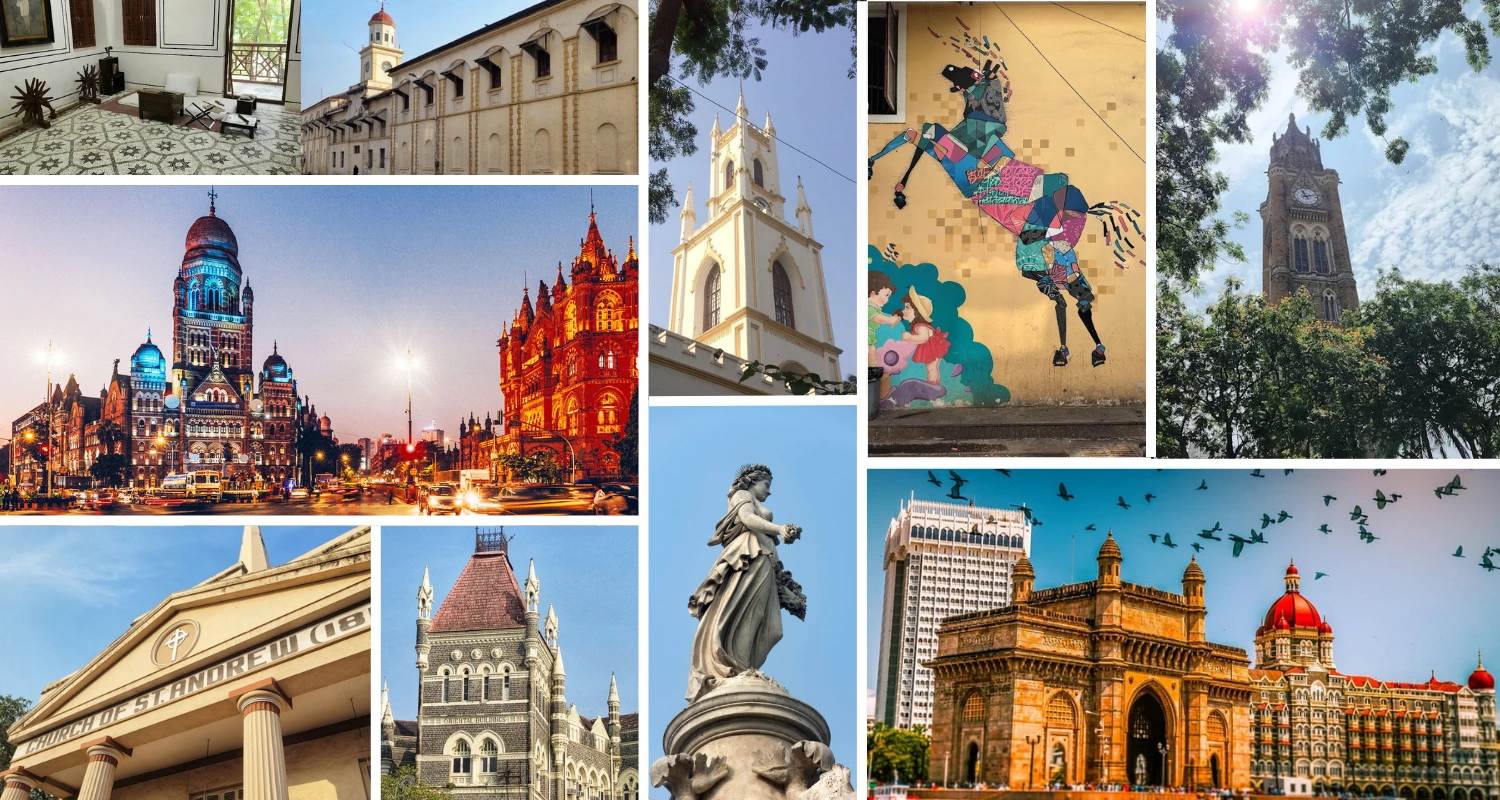 Private half day Mumbai tour landmarks including Gateway of India, Chhatrapati Shivaji Maharaj Terminus (CSMT), Mani Bhavan and historic South Mumbai architecture.